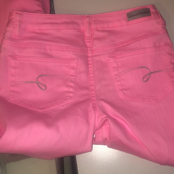 Justice Neon Pink Girls Jeans - Picture 6 of 13
